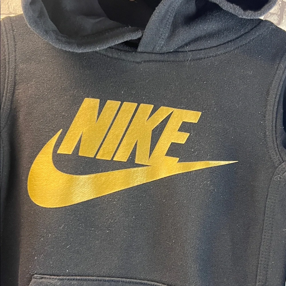 Girl's Nike Hoodie in Black‎ with Gold Swoosh
